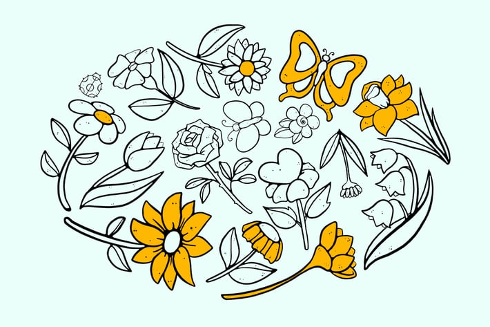 Flower Field Doodles