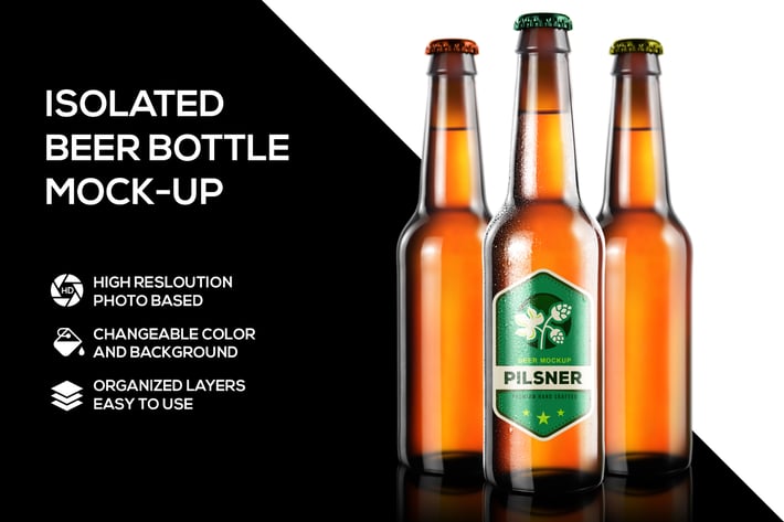 Beer bottle mockup