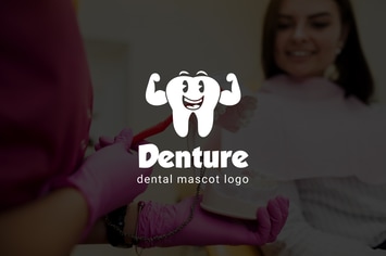 Denture : Dental Mascot Logo