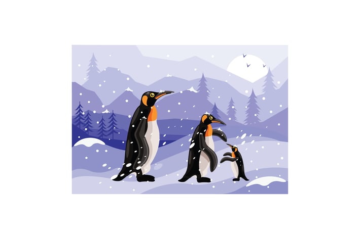 Penguins Winter Graphics Illustration