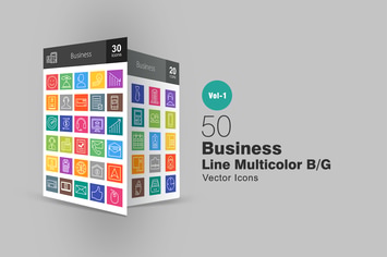50 Business Line Multicolor Icons