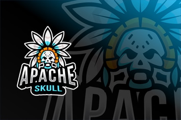 Apache Skull Esport Logo Template
