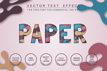 Slice paper - editable text effect,  font style