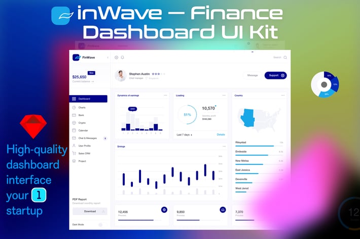 13_Overview. inWave — Finance dashboard UI Kit