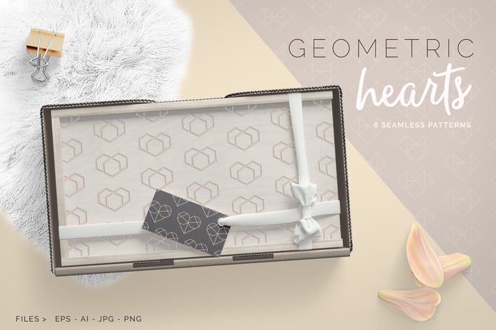 Geometric Hearts Patterns