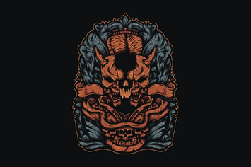 Oni Mask With Detailed Ornament