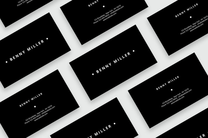 Minimal black business card