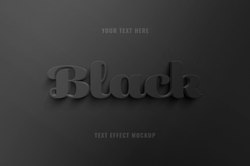 Black 3D Text Effect