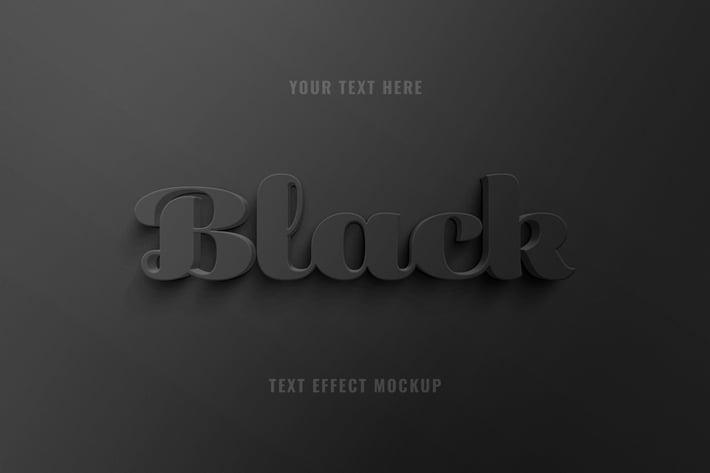 Black 3D Text Effect