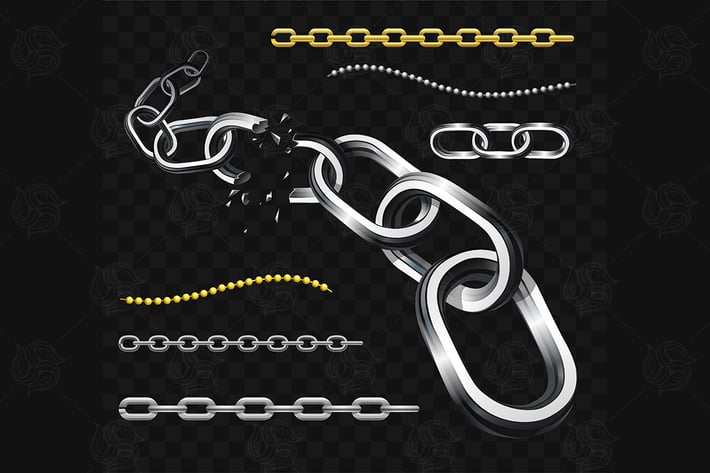 Chains - modern vector realistic isolated clip art