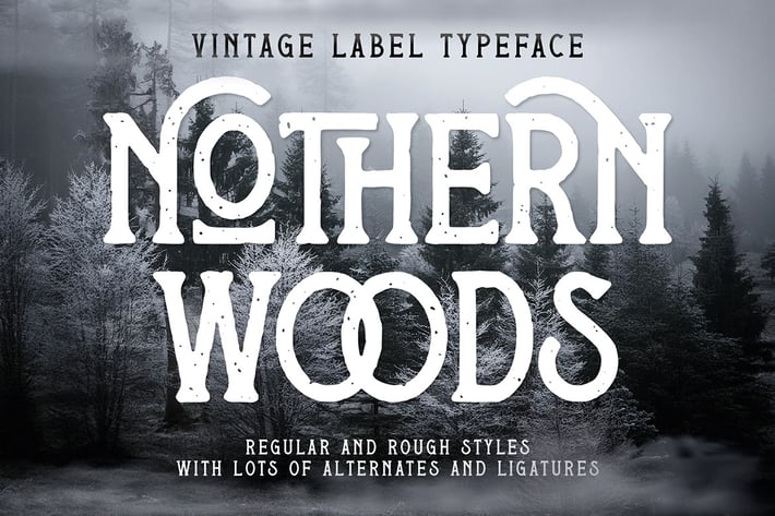 Nothern Woods Vintage Label Font