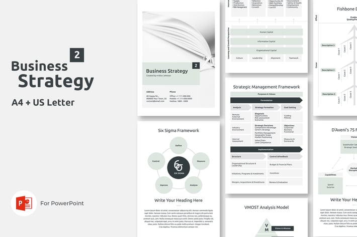 Vertical Business Strategy Two PowerPoint Template