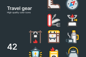 Travel Gear Icons 
