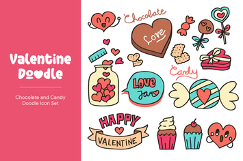 Valentine Chocolate and Candy Doodles