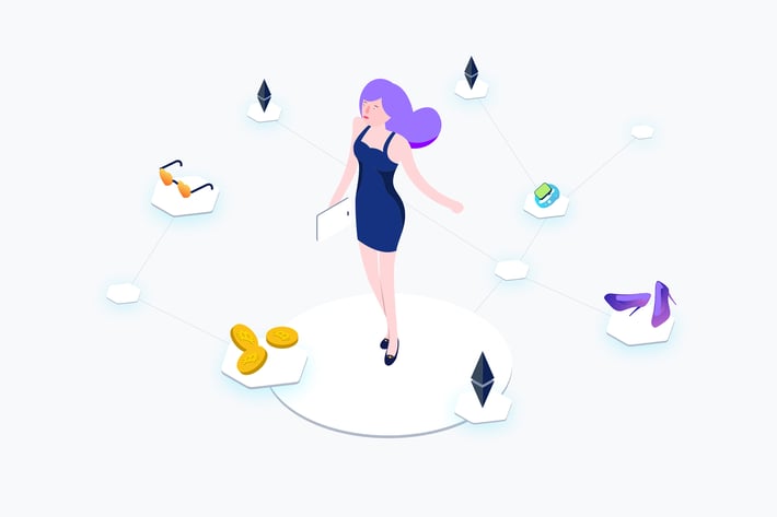 Blockchain Ecommerce Isometric Illustration