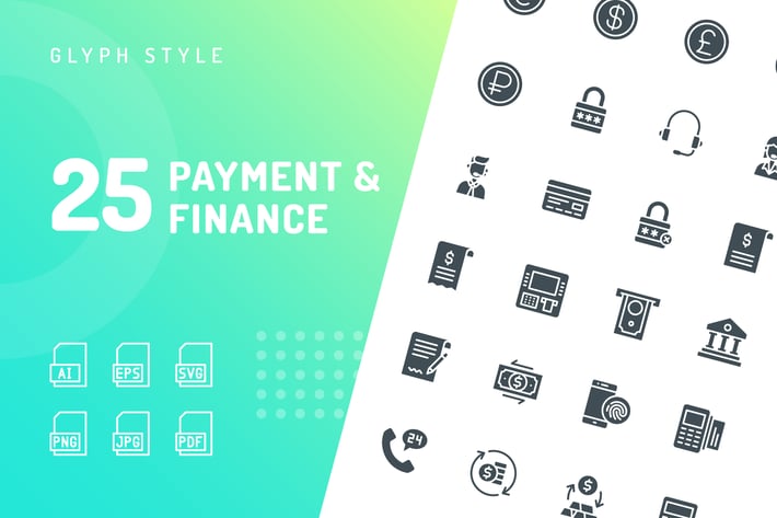 Payment & Finance Glyph Icons