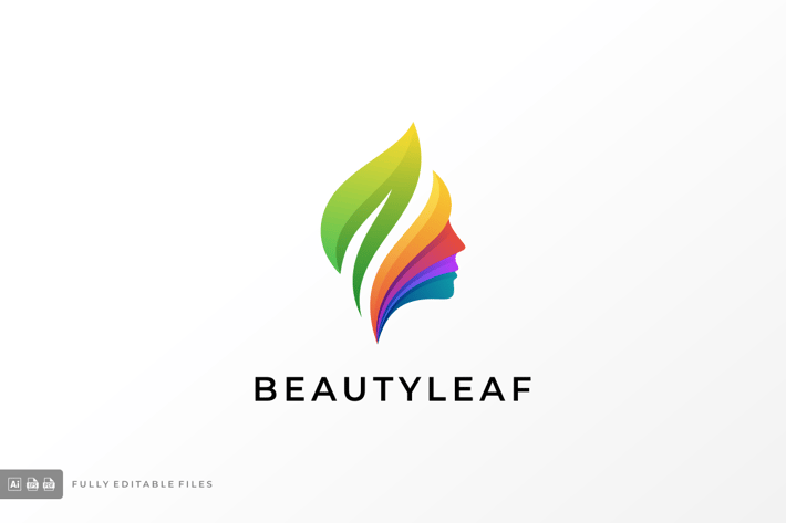 Beauty Leaves Gradient Colorful Logo