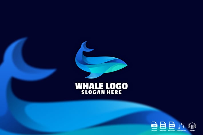 Whale Gradient Logo Template