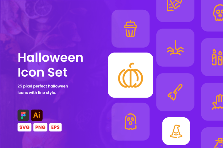 Halloween Line Icon Set