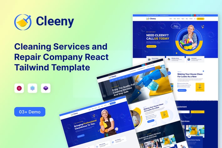 Cleaning Services Company React Tailwind Template