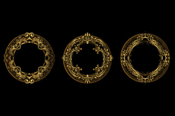 VIP floral frame ornament
