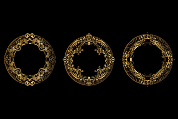 VIP floral frame ornament