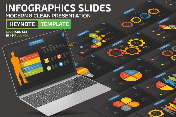 Dark Infographic Element Keynote Presentation