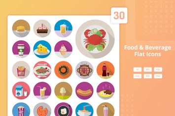 Food and Beverage - Flat Icons