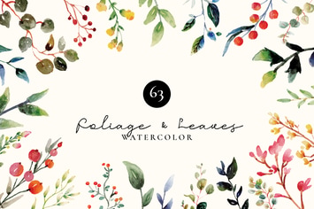 Foliage and Leaves Watercolor Set