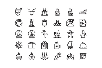 30 Christmas and New year icons
