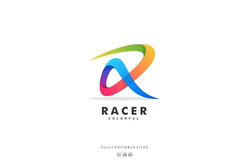 Abstract Letter R Gradient Colorful Logo