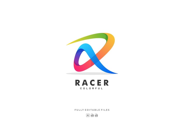 Abstract Letter R Gradient Colorful Logo