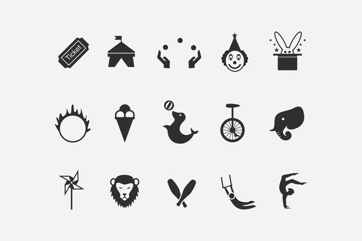 15 Circus Icons
