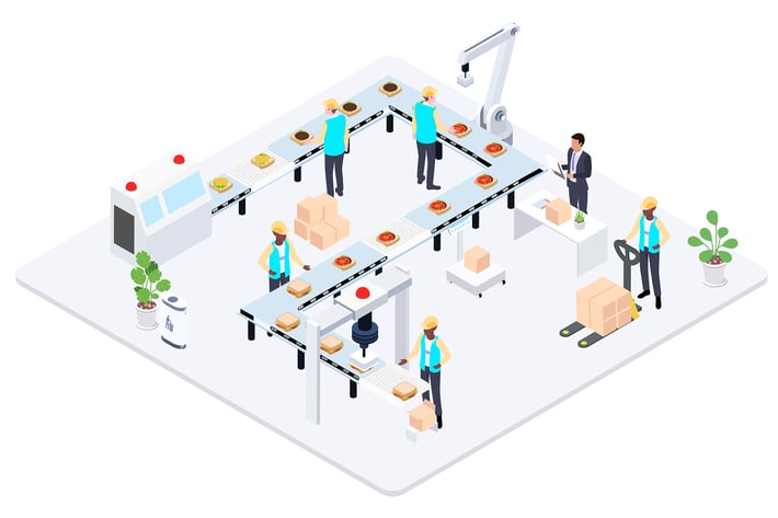 Wrapping Package Line Isometric Illustration - G1