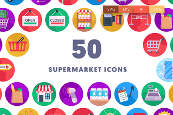 50 Supermarket Icons