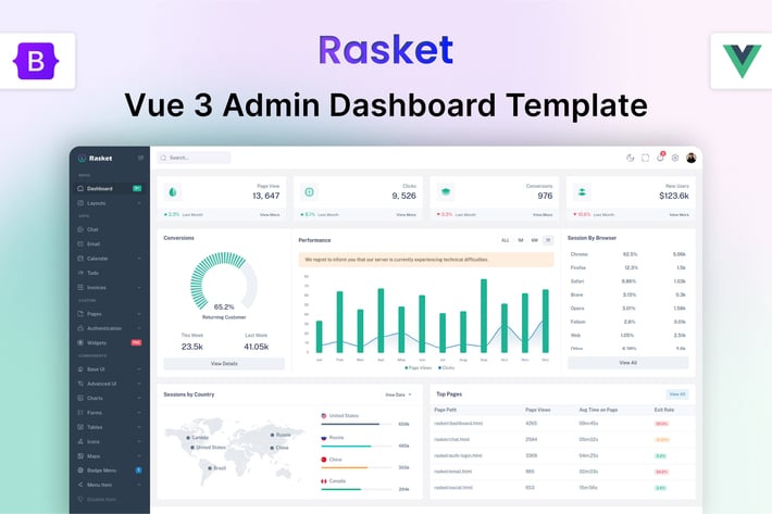 Rasket - Vue.js Admin Dashboard Template