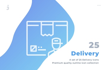 25 Delivery icon set