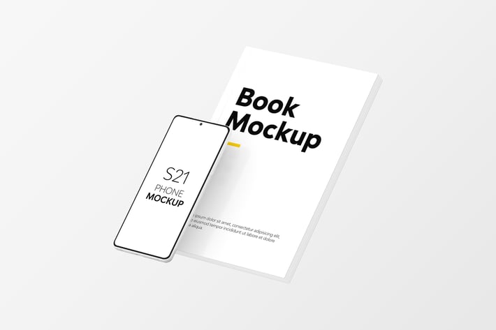 Book & S21 Phone Mockup