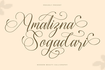 Amatizna Sogadari Calligraphy Script Font