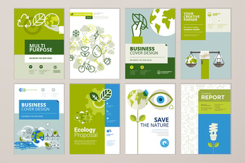 Brochure cover design and annual report templates