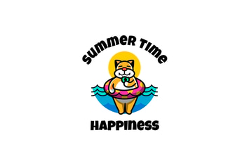 sumer time cat - Mascot & Esport Logo