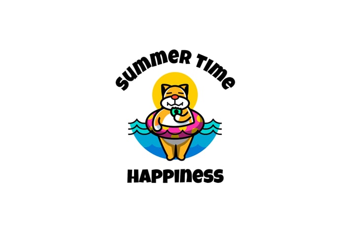 sumer time cat - Mascot & Esport Logo