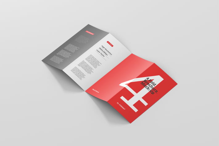 4-Fold Brochure Mockup - DL 99x210mm
