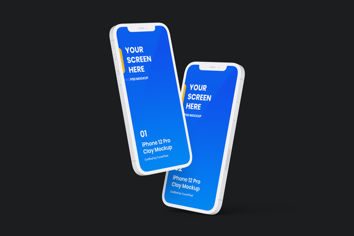 iPhone 12 Pro Clay Mockup 9.0