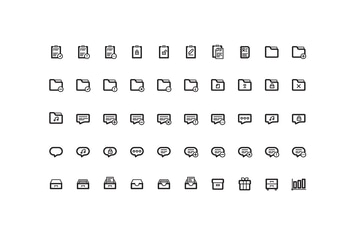 Thin Line UI Icons Pack Pixel Perfect