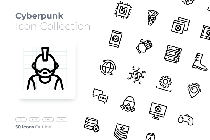 Cyberpunk Outline Icon