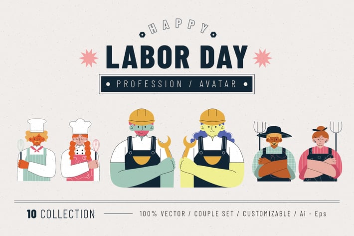 Labor Day Illustration Set