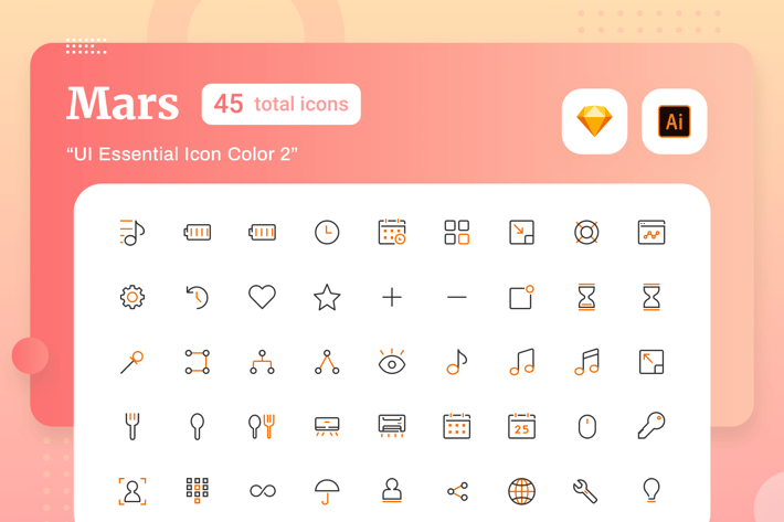 Mars - UI Essential Icon Color 2 