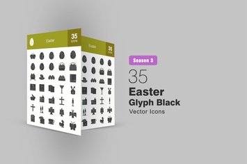 35 Easter Glyph Icons Season III