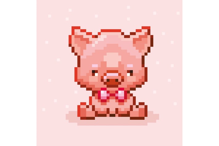 Cute Pixel Pig